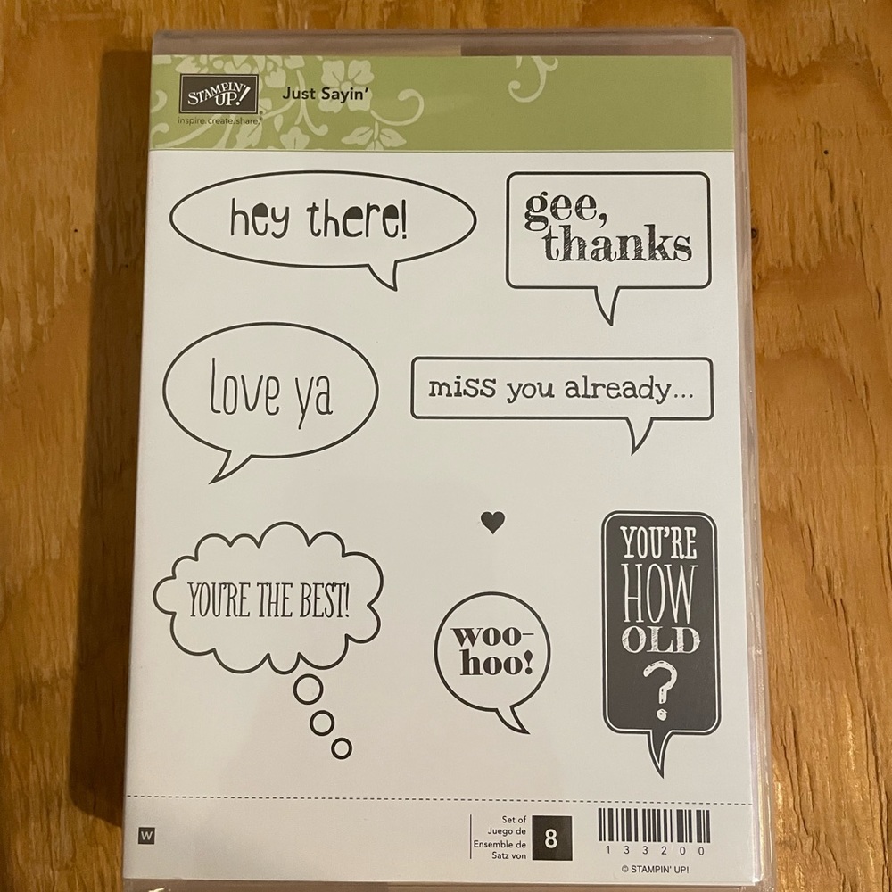Stampin Up Set- Just Sayin (wood blocks)